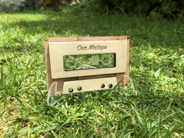 Casete Mixtape Spotify Madera y Acrilico Base