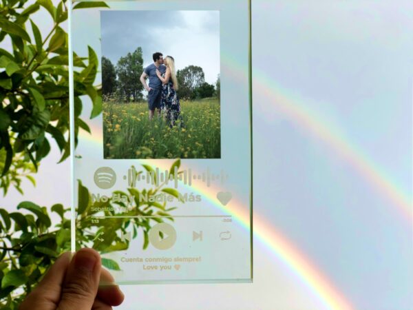 Perfect Gift Placa Personalizada Doble arcoiris Spotify